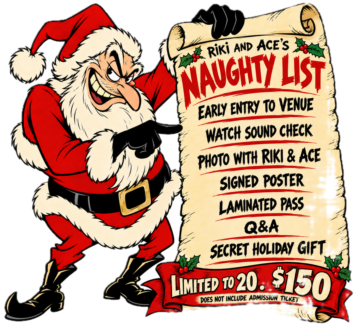 DEC 5 NASHVILLE "Naughty List" Riki & Ace Holyfknsht it's Christmas
