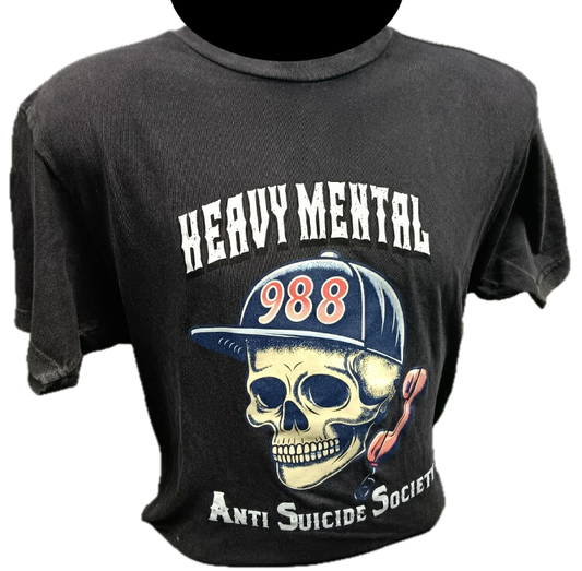 HEAVY MENTAL A.S.S. Anti Suicide Society Vintage T benefitting 988 Suicide Crisis Hotline